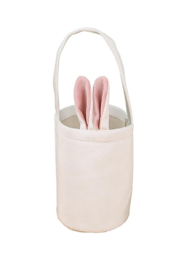 Ankelesz Easter Bunny Bag,Easter Basket Bunny Canvas Bag Eggs Gift Baskets for Kids Hunt Bag Easter Decorations - Image 1